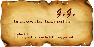 Greskovits Gabriella névjegykártya