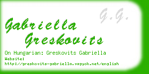 gabriella greskovits business card